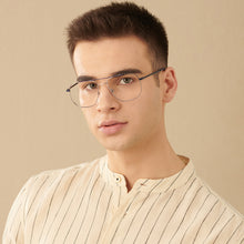 Load image into Gallery viewer, Grey Aviator Full Rim Unisex Eyeglasses by John Jacobs-136031