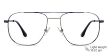 Load image into Gallery viewer, Grey Aviator Full Rim Unisex Eyeglasses by John Jacobs-136031