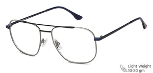Grey Aviator Full Rim Unisex Eyeglasses by John Jacobs-136031