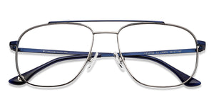Grey Aviator Full Rim Unisex Eyeglasses by John Jacobs-136031