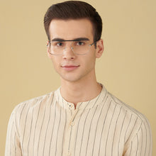Load image into Gallery viewer, Silver Square Full Rim Unisex Eyeglasses by John Jacobs-147169