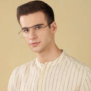 Silver Square Full Rim Unisex Eyeglasses by John Jacobs-147169