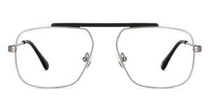 Silver Square Full Rim Unisex Eyeglasses by John Jacobs-147169