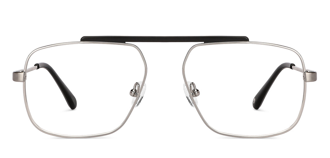 Silver Square Full Rim Unisex Eyeglasses by John Jacobs-147169