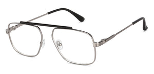 Silver Square Full Rim Unisex Eyeglasses by John Jacobs-147169