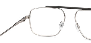 Silver Square Full Rim Unisex Eyeglasses by John Jacobs-147169