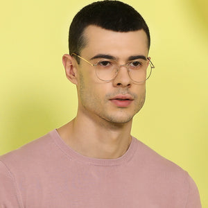 Gold Round Full Rim Unisex Eyeglasses by John Jacobs-136039