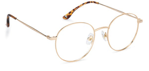Gold Round Full Rim Unisex Eyeglasses by John Jacobs-136039