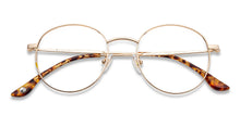 Load image into Gallery viewer, Gold Round Full Rim Unisex Eyeglasses by John Jacobs-136039