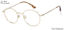 Load image into Gallery viewer, Gold Round Full Rim Unisex Eyeglasses by John Jacobs-136039