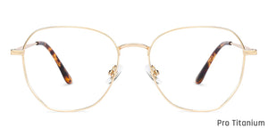 Gold Hexagonal Full Rim Unisex Eyeglasses by John Jacobs-136042