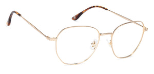 Gold Hexagonal Full Rim Unisex Eyeglasses by John Jacobs-136042