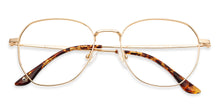 Load image into Gallery viewer, Gold Hexagonal Full Rim Unisex Eyeglasses by John Jacobs-136042