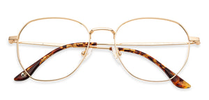 Gold Hexagonal Full Rim Unisex Eyeglasses by John Jacobs-136042