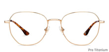 Load image into Gallery viewer, Gold Hexagonal Full Rim Unisex Eyeglasses by John Jacobs-147692