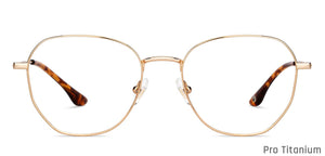 Gold Hexagonal Full Rim Unisex Eyeglasses by John Jacobs-147692