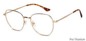 Gold Hexagonal Full Rim Unisex Eyeglasses by John Jacobs-147692