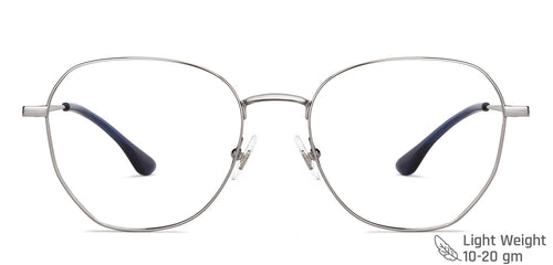 Gunmetal Hexagonal Full Rim Unisex Eyeglasses by John Jacobs-147693