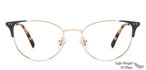 Rose Gold Cat Eye Full Rim Medium Women Eyeglasses by John Jacobs-136101
