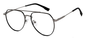 Black Aviator Full Rim Unisex Eyeglasses by John Jacobs-149411