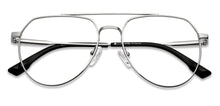 Load image into Gallery viewer, Silver Aviator Full Rim Unisex Eyeglasses by John Jacobs-149421