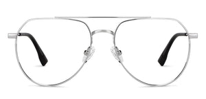 Silver Aviator Full Rim Unisex Eyeglasses by John Jacobs-149421