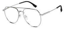 Load image into Gallery viewer, Silver Aviator Full Rim Unisex Eyeglasses by John Jacobs-149421