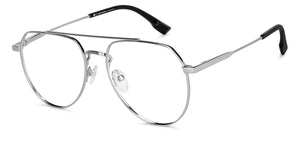 Silver Aviator Full Rim Unisex Eyeglasses by John Jacobs-149421