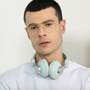 Gold Aviator Full Rim Unisex Eyeglasses by John Jacobs-136118
