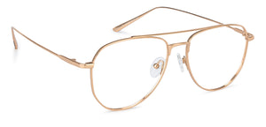Gold Aviator Full Rim Unisex Eyeglasses by John Jacobs-136118