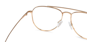 Gold Aviator Full Rim Unisex Eyeglasses by John Jacobs-136118