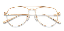 Load image into Gallery viewer, Gold Aviator Full Rim Unisex Eyeglasses by John Jacobs-136118