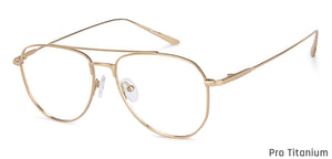 Gold Aviator Full Rim Unisex Eyeglasses by John Jacobs-136118