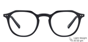 Black Round Full Rim Unisex Eyeglasses by John Jacobs Computer Glasses-141760
