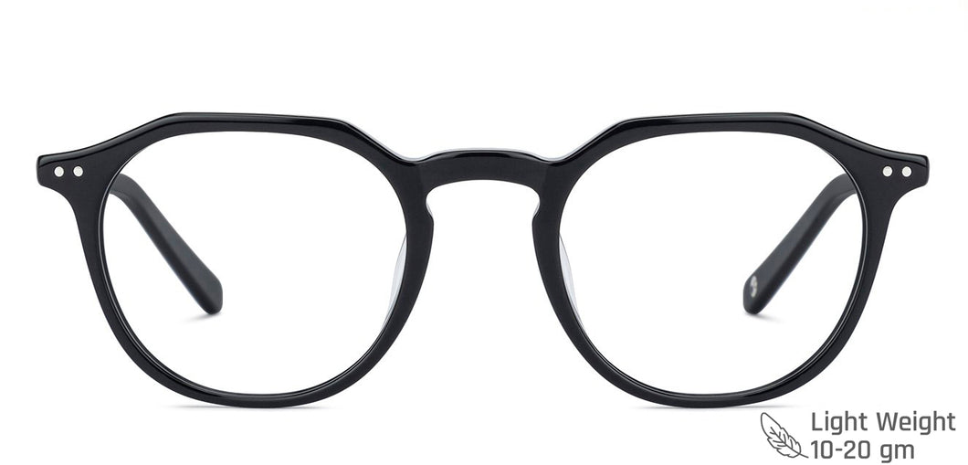 Black Round Full Rim Unisex Eyeglasses by John Jacobs Computer Glasses-141760