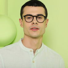 Load image into Gallery viewer, Black Round Full Rim Unisex Eyeglasses by John Jacobs Computer Glasses-141760