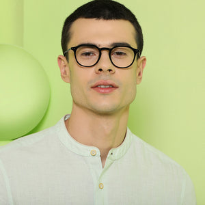 Black Round Full Rim Unisex Eyeglasses by John Jacobs Computer Glasses-141760