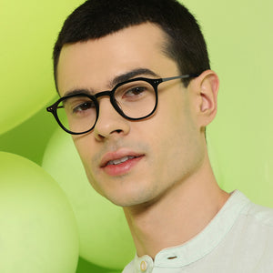 Black Round Full Rim Unisex Eyeglasses by John Jacobs Computer Glasses-141760