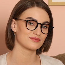 Load image into Gallery viewer, Black Round Full Rim Unisex Eyeglasses by John Jacobs Computer Glasses-141760