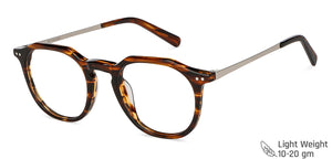 Brown Round Full Rim Unisex Eyeglasses by John Jacobs Computer Glasses-141761
