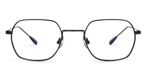 Black Hexagonal Full Rim Unisex Eyeglasses by John Jacobs-136468