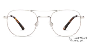 Silver Round Full Rim Unisex Eyeglasses by John Jacobs Computer Glasses-144118