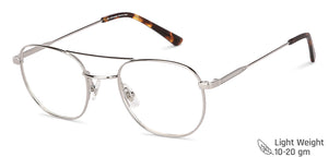 Silver Round Full Rim Unisex Eyeglasses by John Jacobs Computer Glasses-144118