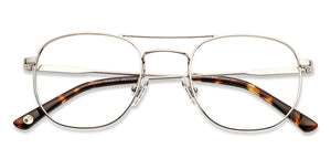Silver Round Full Rim Unisex Eyeglasses by John Jacobs Computer Glasses-144118