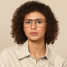 Load image into Gallery viewer, Black Aviator Full Rim Unisex Eyeglasses by John Jacobs-136635