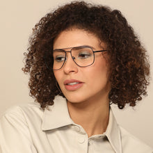 Load image into Gallery viewer, Black Aviator Full Rim Unisex Eyeglasses by John Jacobs-136635