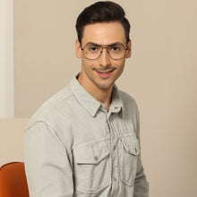 Load image into Gallery viewer, Black Aviator Full Rim Unisex Eyeglasses by John Jacobs-136635