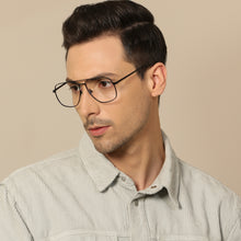 Load image into Gallery viewer, Black Aviator Full Rim Unisex Eyeglasses by John Jacobs-136635