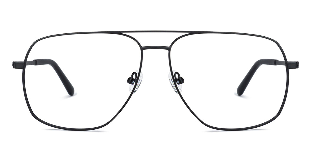 Black Aviator Full Rim Unisex Eyeglasses by John Jacobs-136635