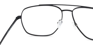 Black Aviator Full Rim Unisex Eyeglasses by John Jacobs-136635